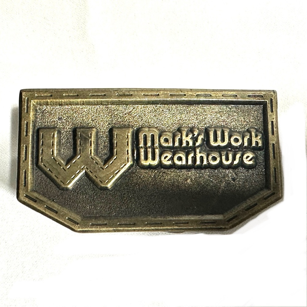 Marks Work Wearhouse Brass Belt Buckle USA Made for Canadian Company